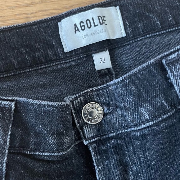 AGOLDE Pinch Waist Ultra High Rise Skinny Jeans “Hotline” Washed Black, Size 32 - Picture 5 of 6
